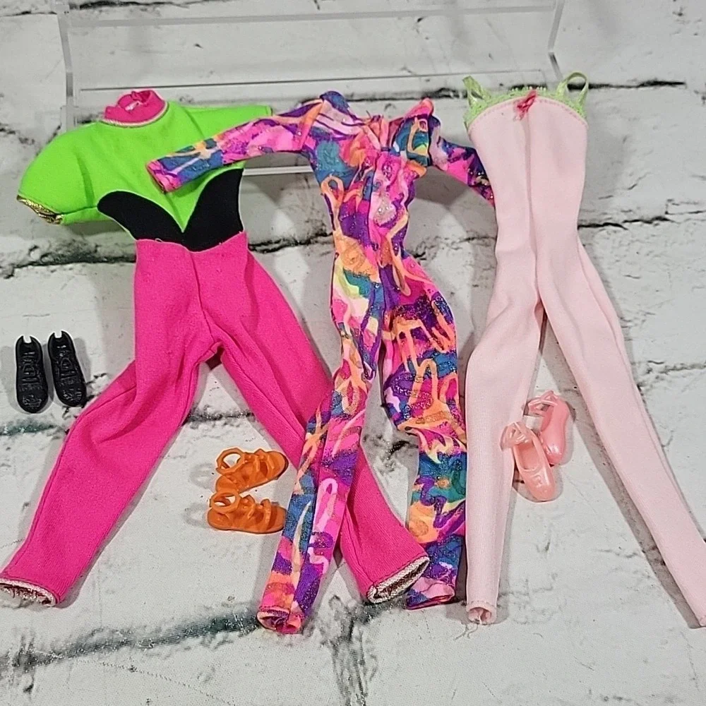 Vintage Barbie Aerobics‎ Dance Leotards Lot Jazz Shoes Ballet Slippers Outfits
